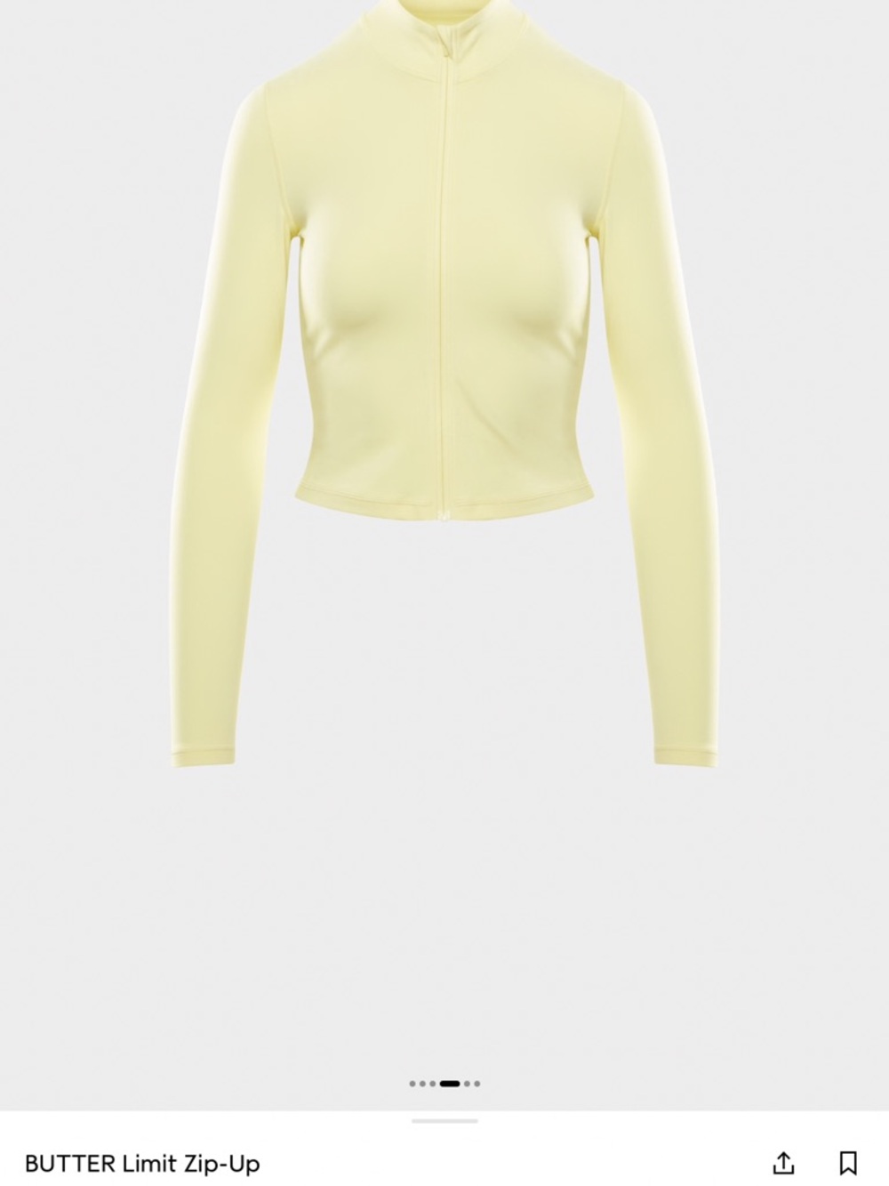 Aritzia Butter Limit Zip-Up Jacket - Pale Yellow
